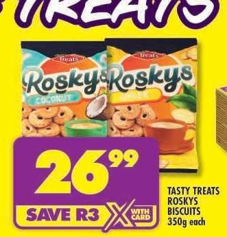Tasty Treats Roskys Biscuits-350g Each