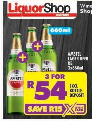 AMSTEL LAGER BEER RB 3x660ml