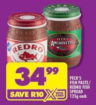 PECK'S FISH PASTE/REDRO FISH SPREAD 125g