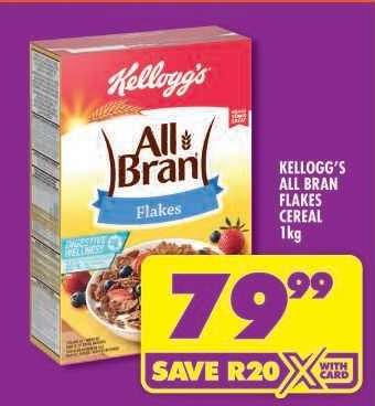 KELLOGG'S ALL BRAN FLAKES CEREAL 1kg