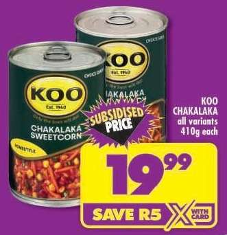 KOO CHAKALAKA all variants 410g each