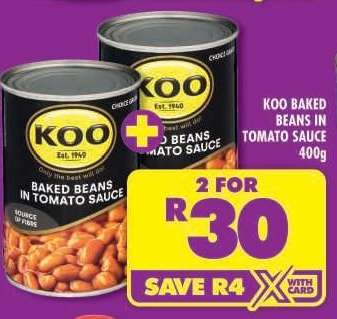 Koo Baked Beans in Tomato Sauce 400g