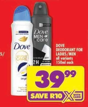 Dove Deodorant for Ladies/Men