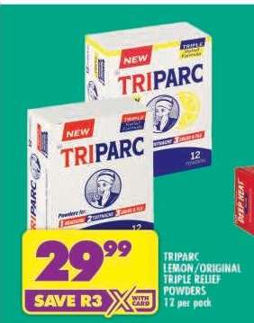 TRIPARC LEMON/ORIGINAL TRIPLE RELIEF POWDERS