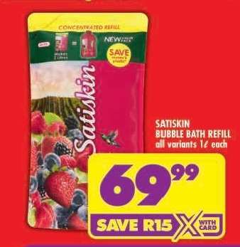 Satiskin Bubble Bath Refill