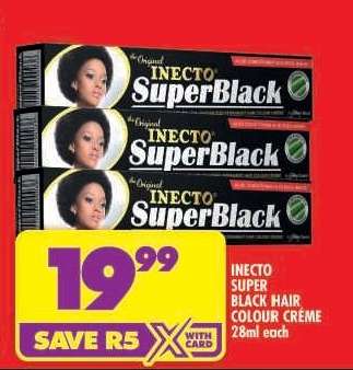 INECTO SUPER BLACK HAIR COLOUR CRÈME 28ml each