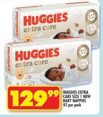 HUGGIES EXTRA CARE SIZE 1 NEW BABY NAPPIES