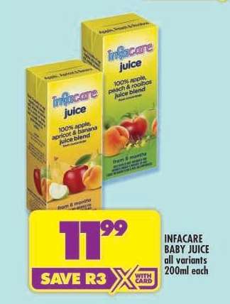 INFACARE BABY JUICE all variants 200ml each