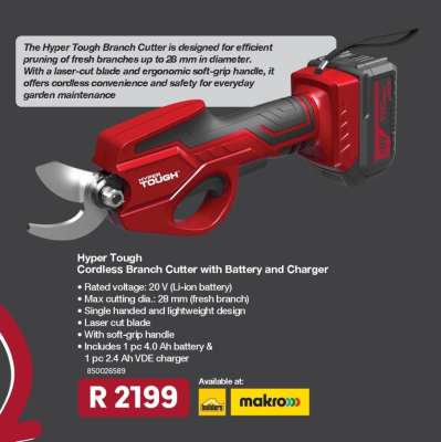 Hyper Tough Cordless Branch Cutter with Battery and Charger