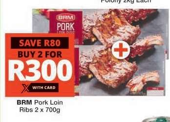 BRM Pork Loin Ribs 2 x 700g