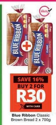 Blue Ribbon Classic Brown Bread 2 x 700g