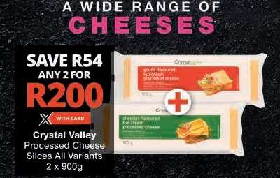 CRYSTAL VALLEY PROCESSED CHEESE SLICES