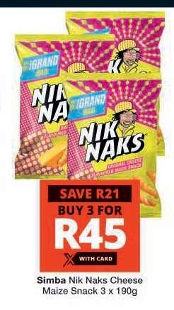 Simba Nik Naks Cheese Maize Snack
