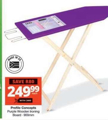 Profile Concepts Purple Wooden Ironing Board - 900mm