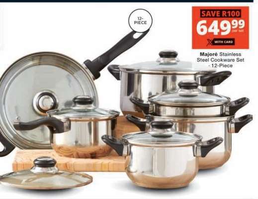 Majore Stainless Steel Cookware Set - 12-Piece