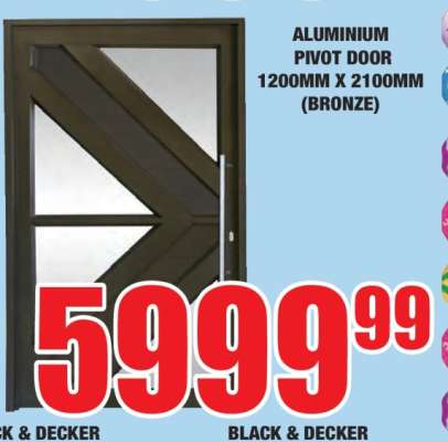 ALUMINIUM PIVOT DOOR 1200MM X 2100MM (BRONZE)
