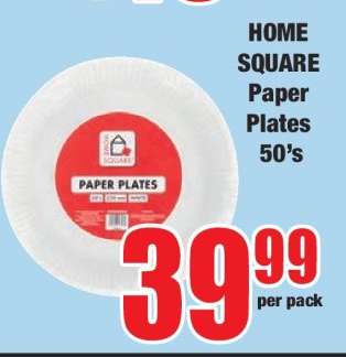 HOME SQUARE Paper Plates 50's