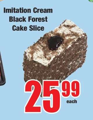 Imitation Cream Black Forest Cake Slice