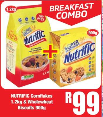 NUTRIFIC Cornflakes 1.2kg & Wholewheat Biscuits 900g