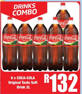 6 x COCA-COLA Original Taste Soft Drink 2L