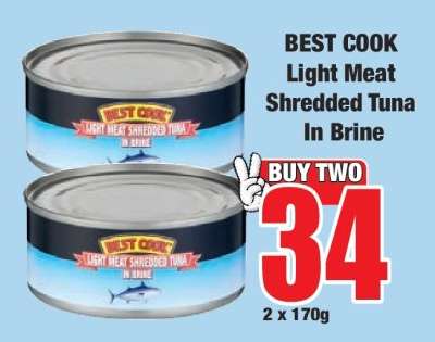 BEST COOK Light Meat Shredded Tuna In Brine