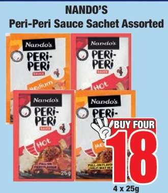 Nando's Peri-Peri Sauce Sachet Assorted