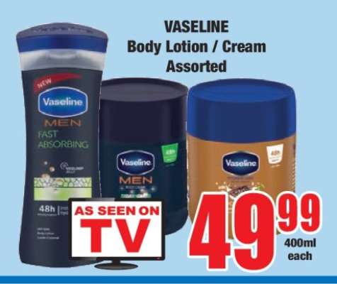 VASELINE Body Lotion / Cream Assorted