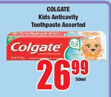 COLGATE Kids Anticavity Toothpaste Assorted