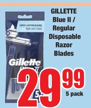 GILLETTE Blue II / Regular Disposable Razor Blades