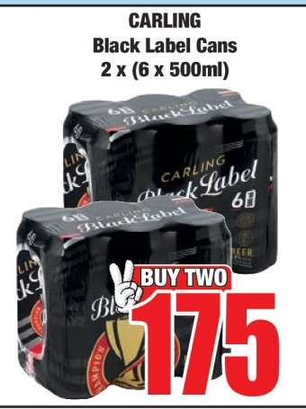 CARLING BLACK LABEL CANS 2 X (6 X 500ML)