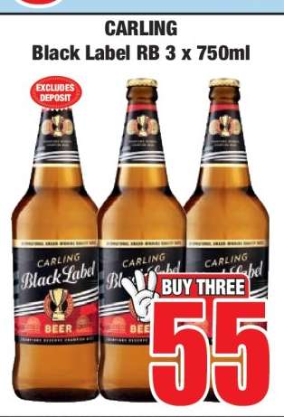 CARLING Black Label RB 3 x 750ml