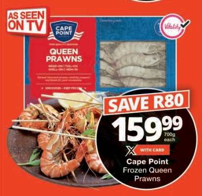 Cape Point Frozen Queen Prawns