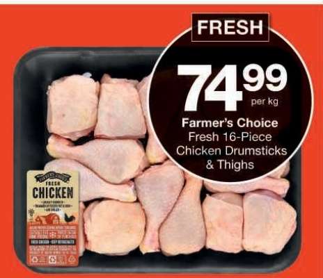 Farmer's Choice Fresh 16-Piece Chicken Drumsticks & Thighs