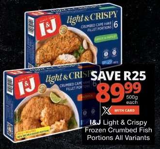 I&J Light & Crispy Frozen Crumbed Fish Portions