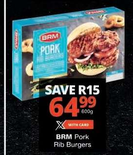BRM Pork Rib Burgers