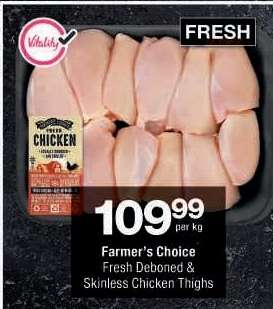 Farmer's Choice Fresh Deboned & Skinless Chicken Thighs