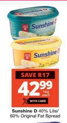Sunshine D 40% Lite/60% Original Fat Spread