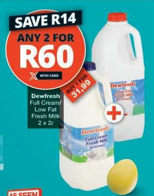 Dewfresh Full Cream/Low Fat Fresh Milk