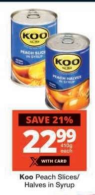 Koo Peach Slices/Halves in Syrup