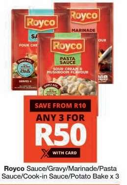Royco Sauce/Gravy/Marinade/Pasta Sauce/Cook-in Sauce/Potato Bake x 3
