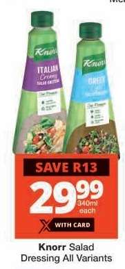 KNORR SALAD DRESSING all variants