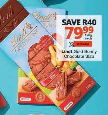 Lindt Gold Bunny Chocolate Slab