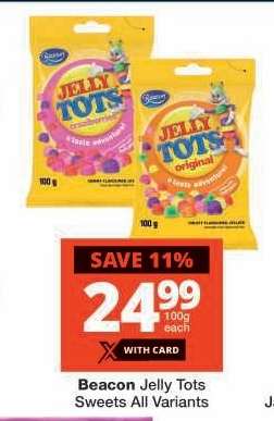 Beacon Jelly Tots Sweets All Variants