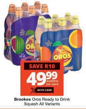 Brookes Oros Ready to Drink Squash All Variants