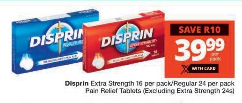 Disprin Extra Strength 16 per pack/Regular 24 per pack