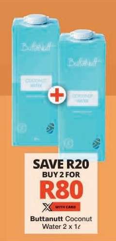 Buttanutt Coconut Water 2 x 1ℓ