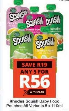 Rhodes Squish Baby Food Pouches