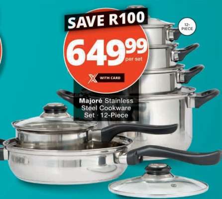 Majore Stainless Steel Cookware Set - 12-Piece