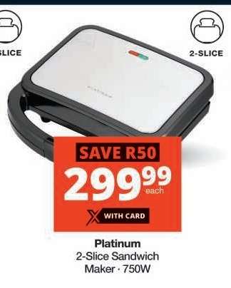 Platinum 2-Slice Sandwich Maker