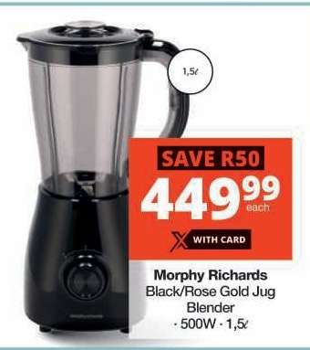 Morphy Richards Black/Rose Gold Jug Blender